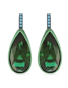 Beetle Earrings with Emeralds & with Topazs in Black