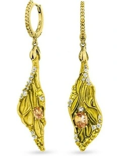 Dragonfly Earrings with Champagne Diamonds & with Mixed Diamondss in Gold