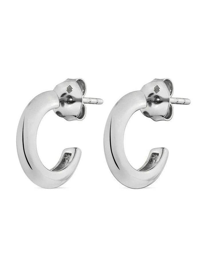 XSolid Earrings in Silver image 4