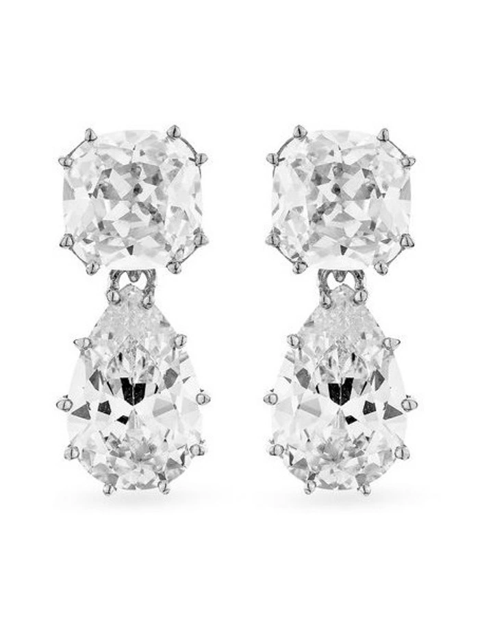 Splice Drop Earrings With Diamonds in Silver image 1