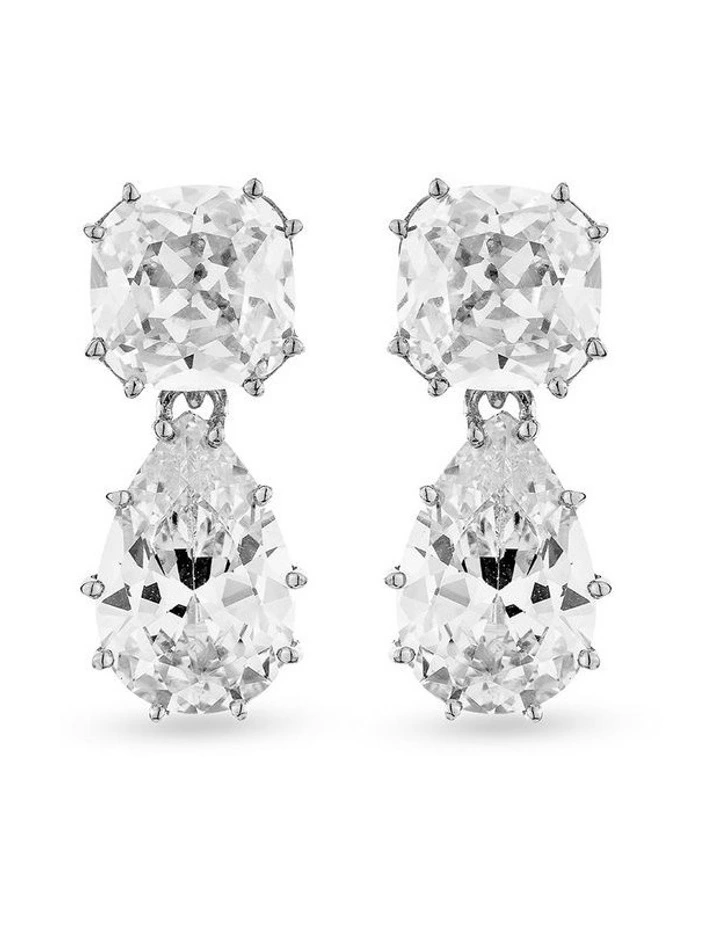 Splice Drop Earrings With Diamonds in Silver image 2