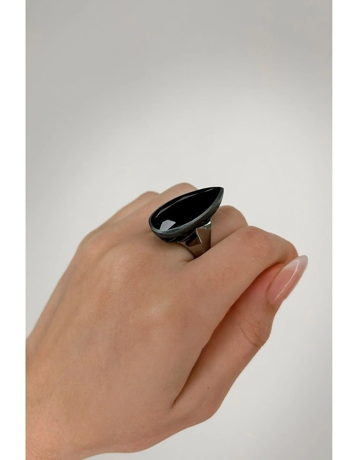Beetle Ring With Diamond in Silver image 3