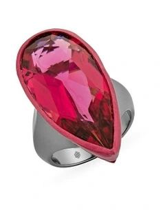 Beetle Ring With Ruby in Black
