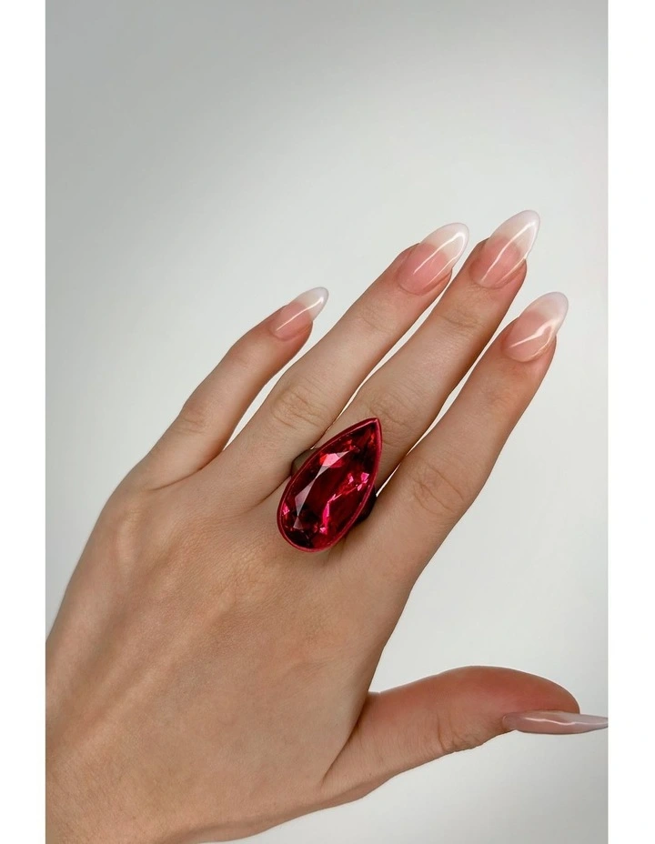 Beetle Ring With Ruby in Black image 2