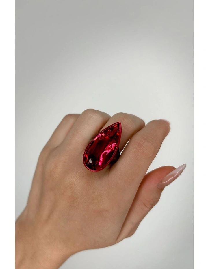 Beetle Ring With Ruby in Black image 3
