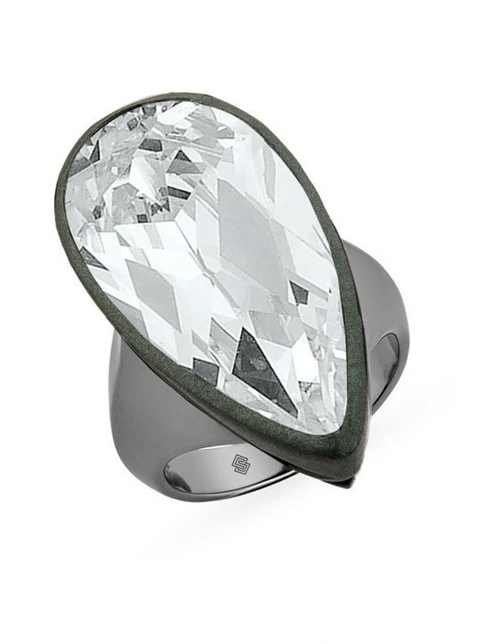 Beetle Ring (Gray Aluminum) With Diamond in Black image 1