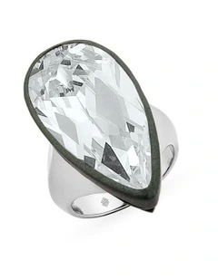 Beetle Ring (Gray Aluminum) With Diamond in Silver