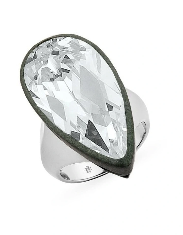 Beetle Ring (Gray Aluminum) With Diamond in Silver image 1