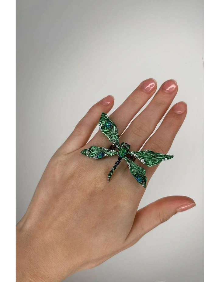Wings of Flight Ring With Opals With Mixed Diamonds in Black image 2