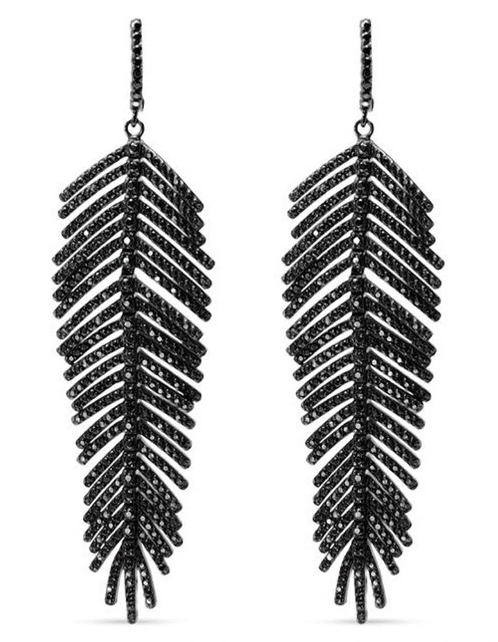 Freedom Earrings With Diamonds in Black image 1