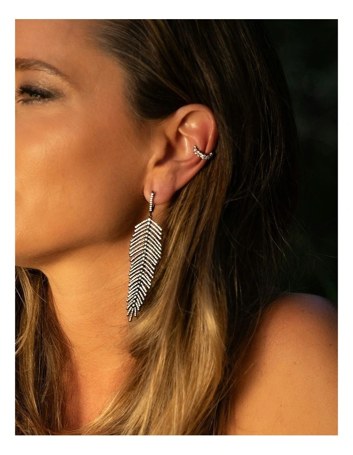 Freedom Earrings With Diamonds in Black image 2