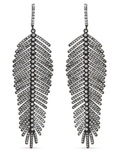 Freedom Earrings With Diamonds in Black