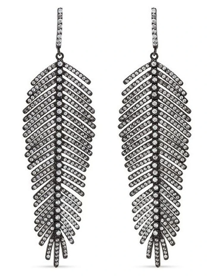 Freedom Earrings With Diamonds in Black image 1