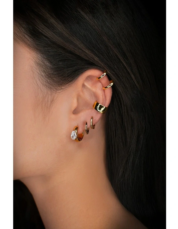 Pure Alchemy Petite Huggie Earrings in Gold image 2