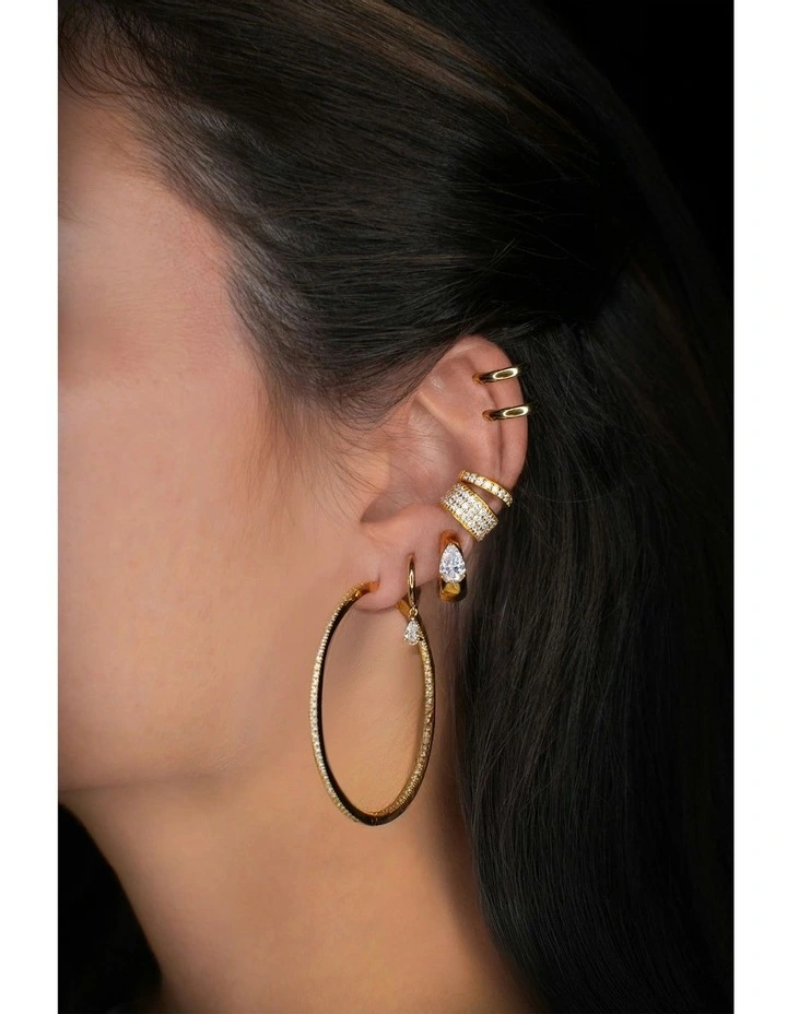 Pure Alchemy Petite Huggie Earrings in Gold image 3