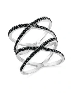 Double Axis Ring With Diamonds in Multi