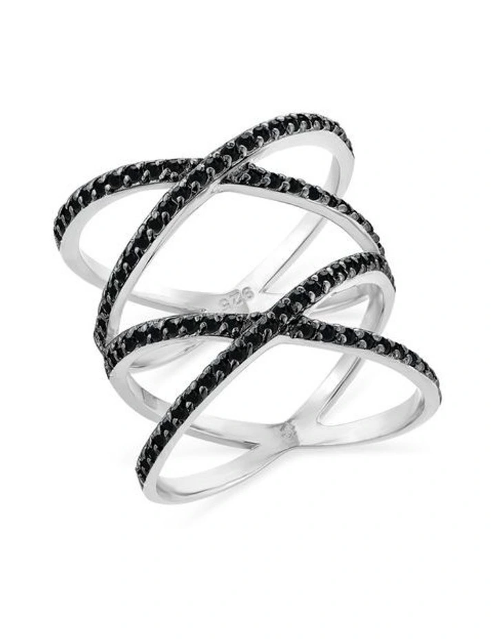 Double Axis Ring With Diamonds in Multi image 1