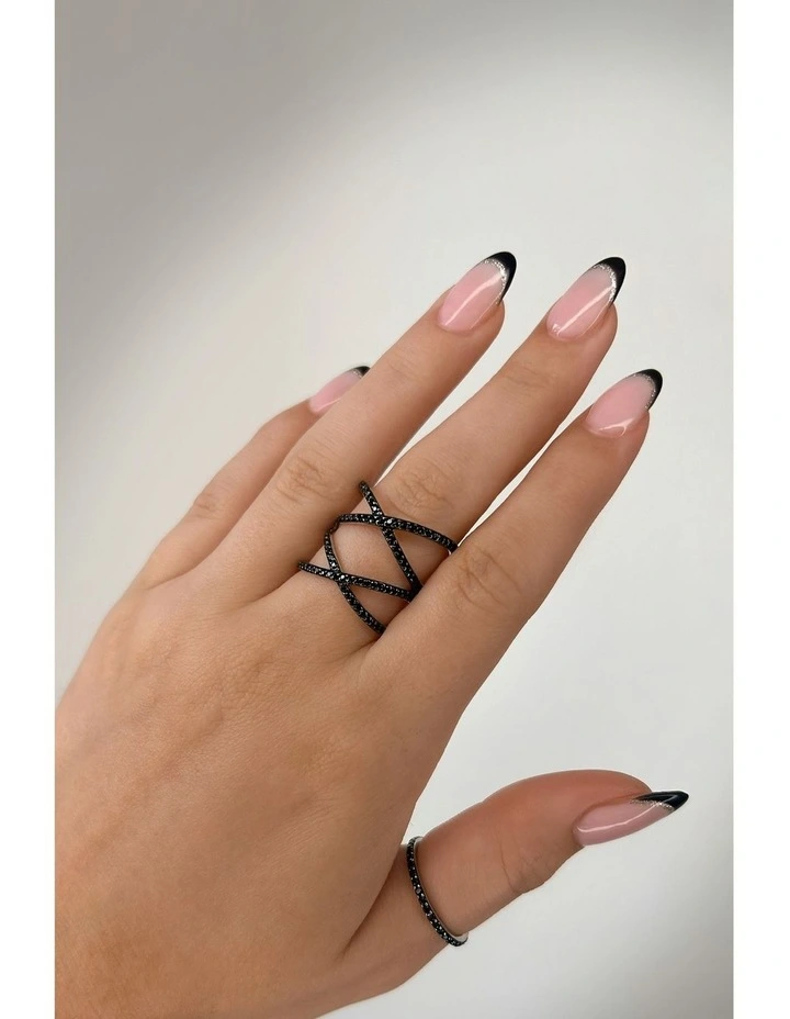 Double Axis Ring With Diamonds in Multi image 2