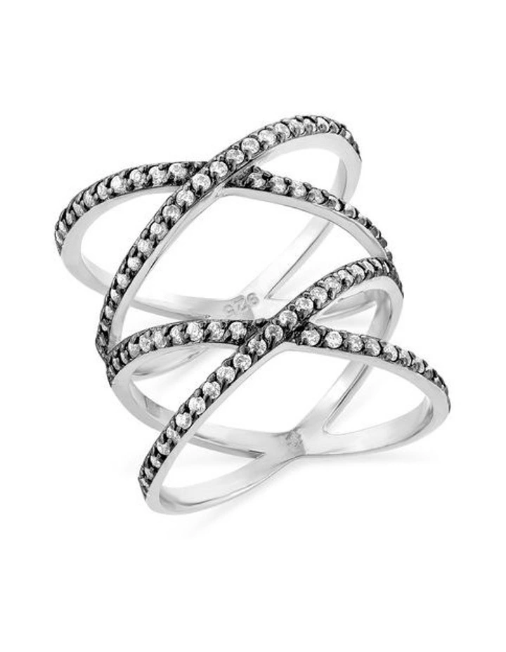 Double Axis Ring With Diamonds in Multi image 1