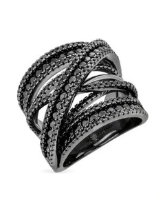 Convergence Ring With Diamonds in Black
