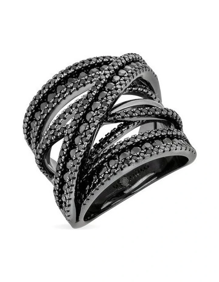 Convergence Ring With Diamonds in Black image 1
