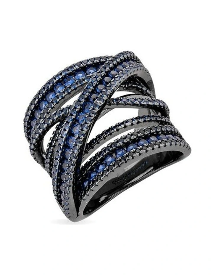Convergence Ring With Sapphires in Black image 1