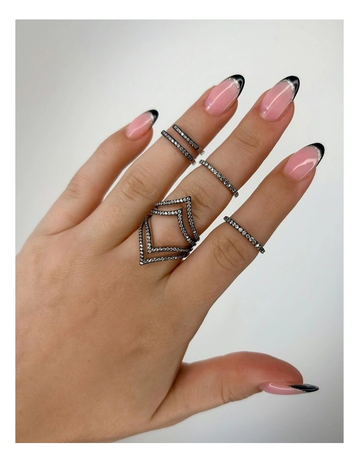 Shine Ring With Diamonds in Black Rhodium image 2