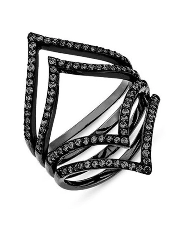 Shine Ring With Diamonds in Black image 1