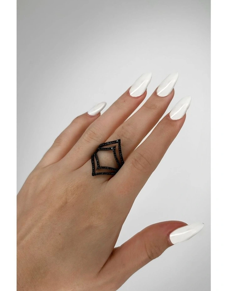 Shine Ring With Diamonds in Black image 2