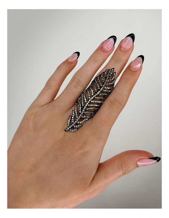 Freedom Ring With Diamonds in Silver image 2