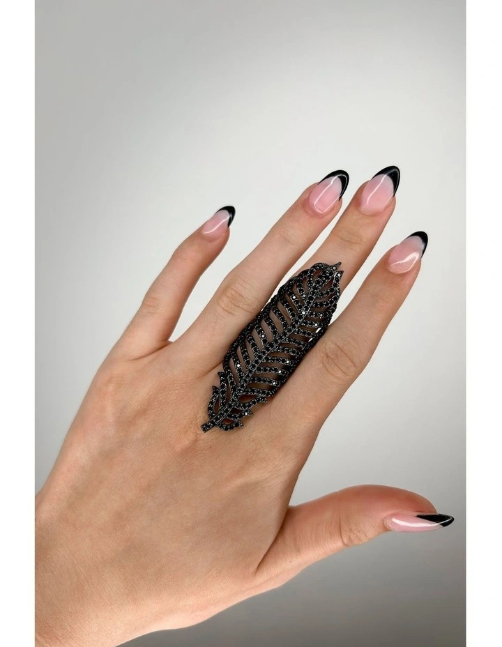 Freedom Ring With Diamonds in Black image 2