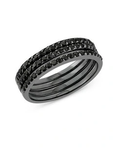 Movement Ring 3 With Diamond in Black