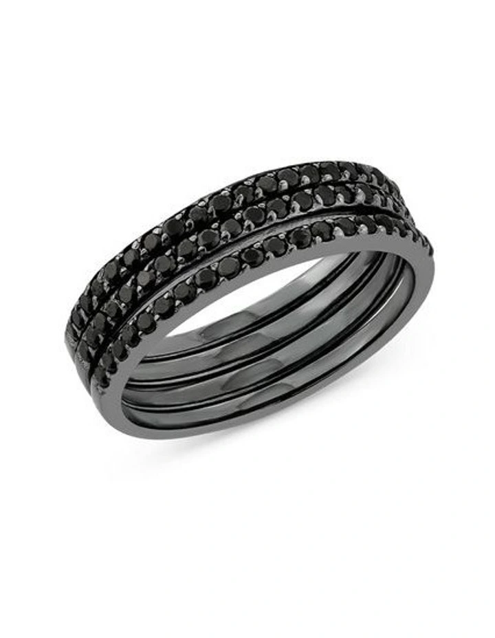 Movement Ring 3 With Diamond in Black image 1