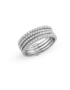 Movement Ring With Diamonds in Silver