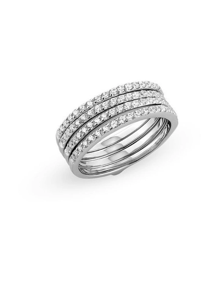 Movement Ring With Diamonds in Silver image 1