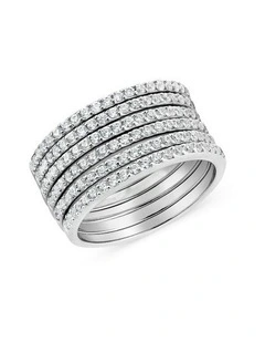 Movement Ring With Diamonds in Silver