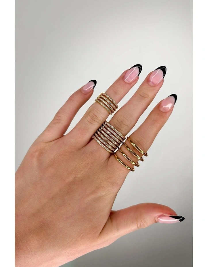 Caged Ring With Diamonds in Gold image 3