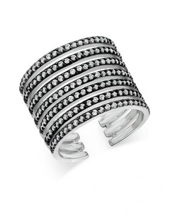 Caged Ring With Diamonds in Multi