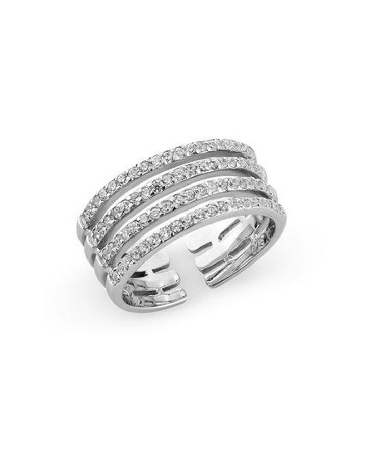 Caged Midi Ring in Silver image 1