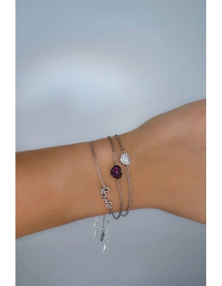 Heart Bracelet in Silver image 2