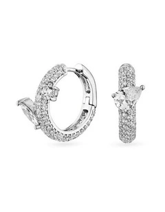 Uncontained Huggie Earrings in Silver