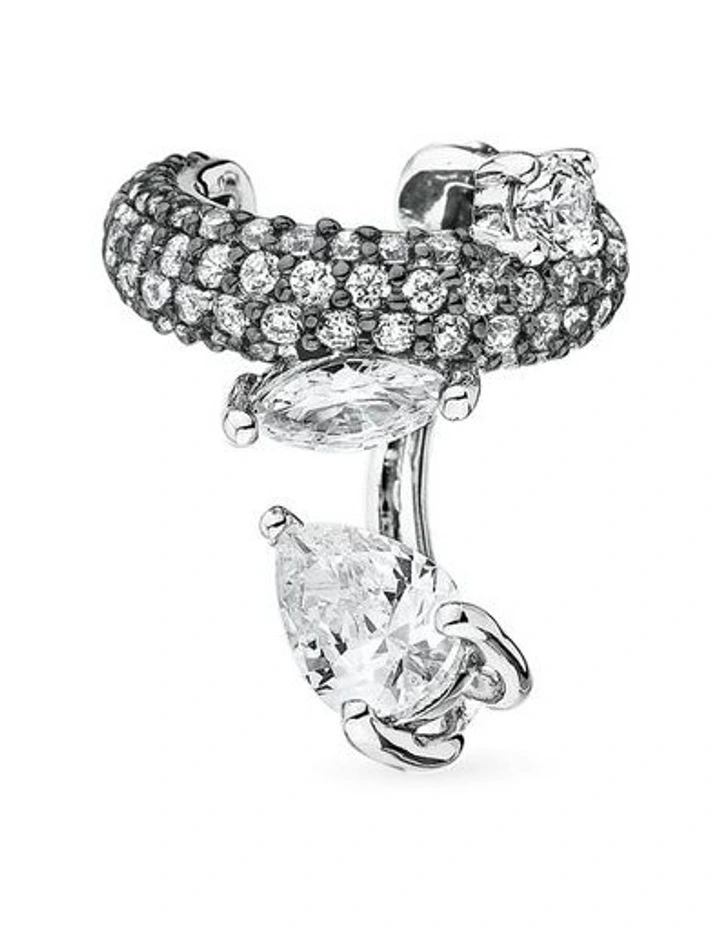 Uncontained Ear Cuff in Silver image 1