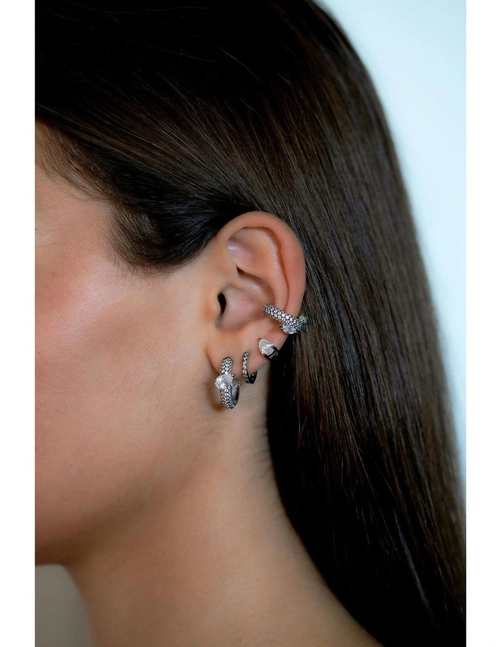Uncontained Ear Cuff in Silver image 2