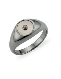 Minx Shell Signet Ring in Black