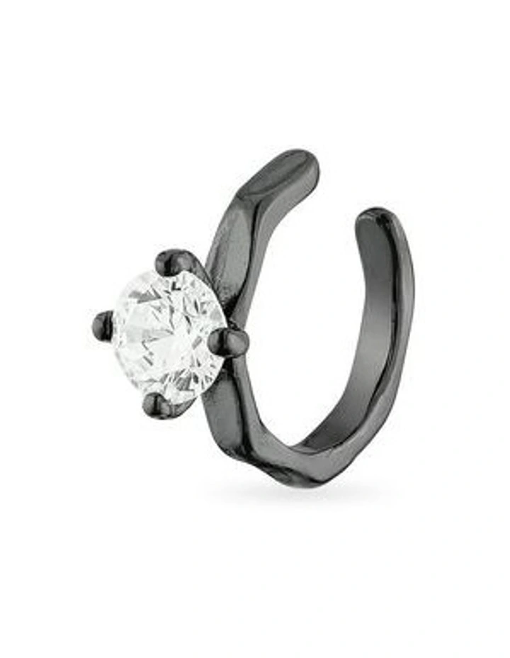 Suspension Solitaire Cuff in Black image 3