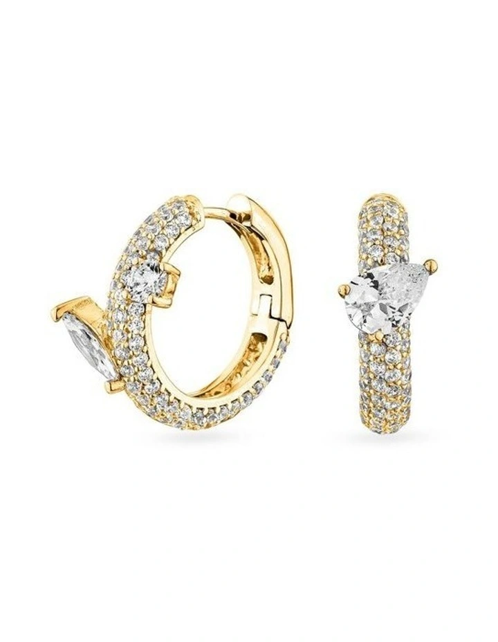 Uncontained Huggie Earrings in Gold image 1