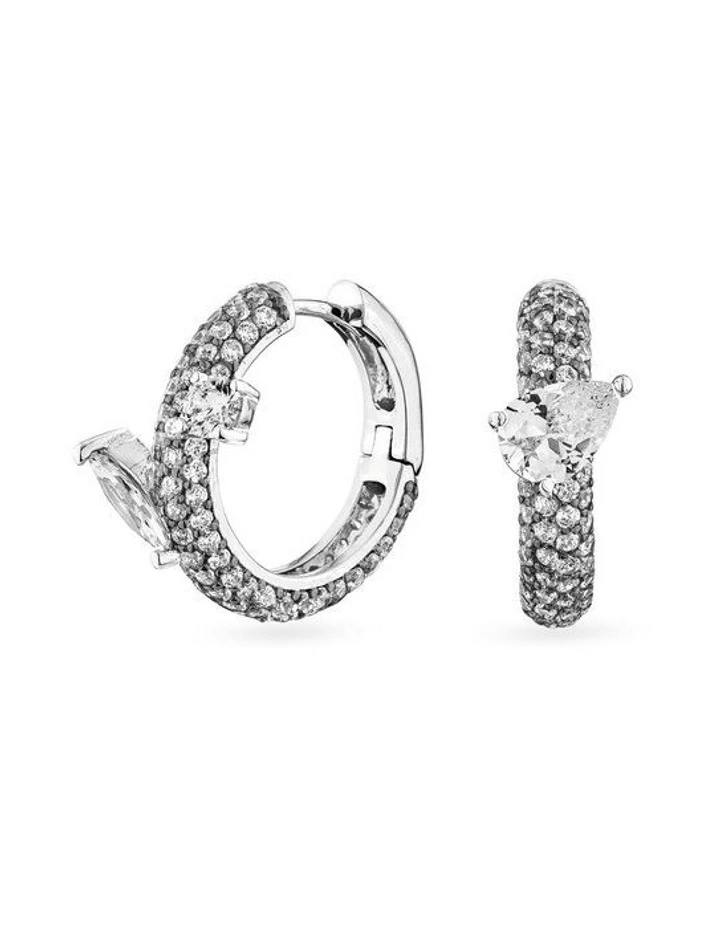 Uncontained Huggie Earrings in Black image 1