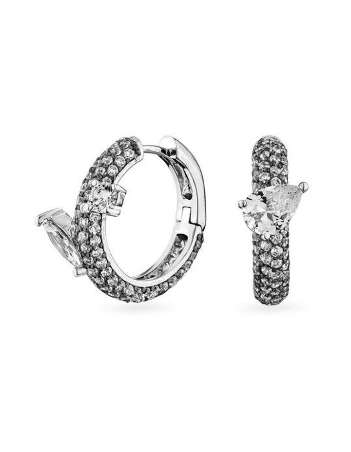 Uncontained Huggie Earrings in Black image 3