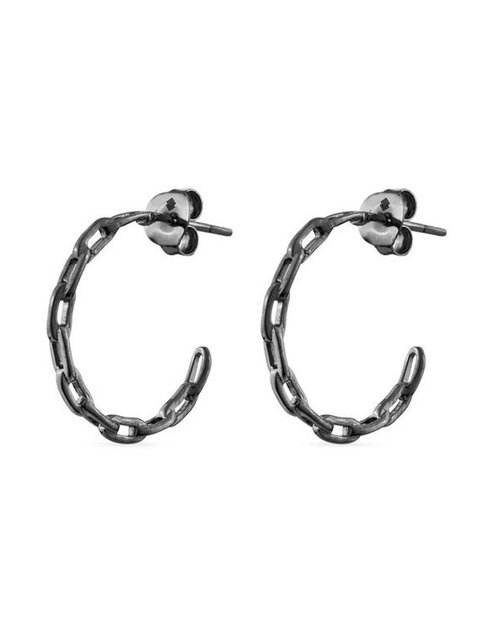 XStrand Hoop Petite Earrings in Black image 1