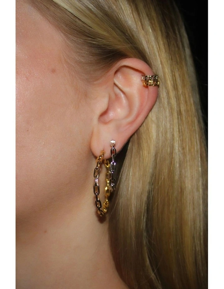 XSChain Hoop Earrings in Silver image 2